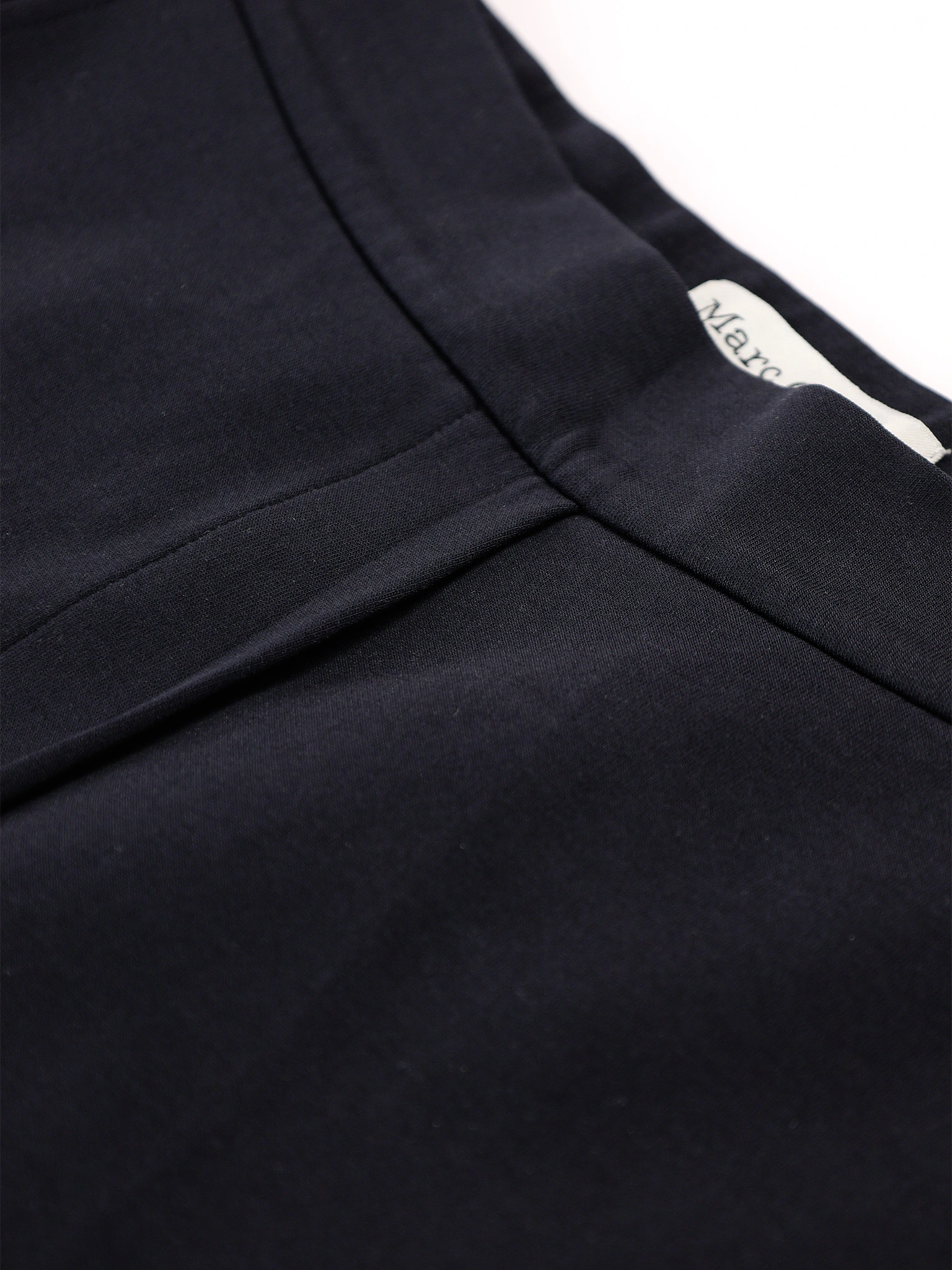 Брюки трикотажные темно-синего цвета из смесового хлопка